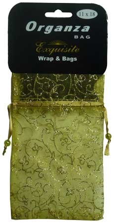 Gold Swirls Organza Bag Small