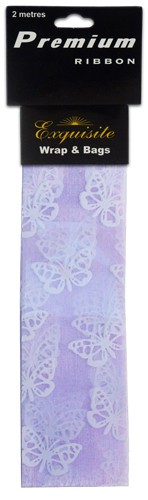 Lavender Butterfly Premium Ribbon Hank