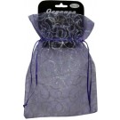 Lilac/Silver Swirls Organza Bag Large