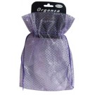 Lilac/Silver Squares Organza Bag Large