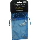 Blue/Silver Leaf Organza Bag Small